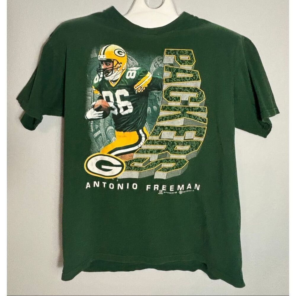 Vintage 1998 Green Bay Packers Antonio Freeman NFL Green XL Sport Attack Cotton